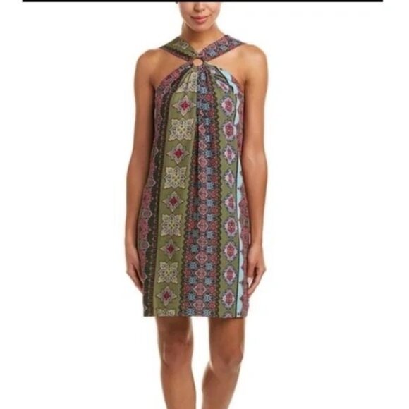 Kut From The Kloth Halter Top Tie Back Sheath Shift Mini Dress Pocketed Size Sma - Picture 1 of 12